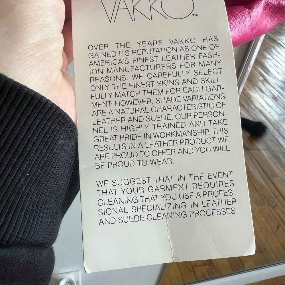 NWT Deadstock Vintage 80s Vakko Pink Leather Jacket - Picture 5 of 10